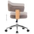 Silla de oficina giratoria de madera curvada y tela gris
