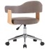 Silla de oficina giratoria de madera curvada y tela gris