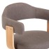 Silla de oficina giratoria de madera curvada y tela gris