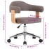 Silla de oficina giratoria de madera curvada y tela gris