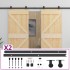 Puerta corredera con herrajes madera maciza de pino 80x210