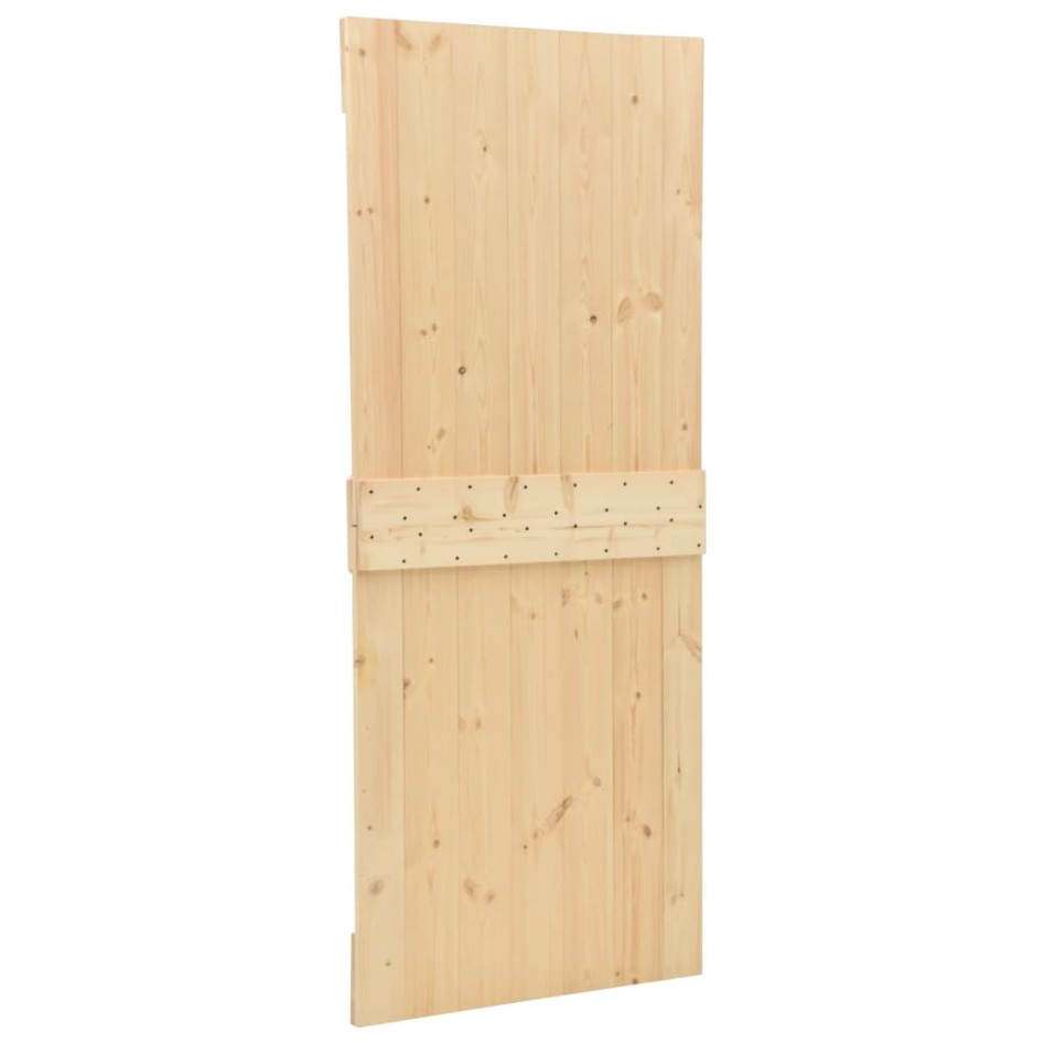 Puerta corredera con herrajes madera maciza de pino 80x210