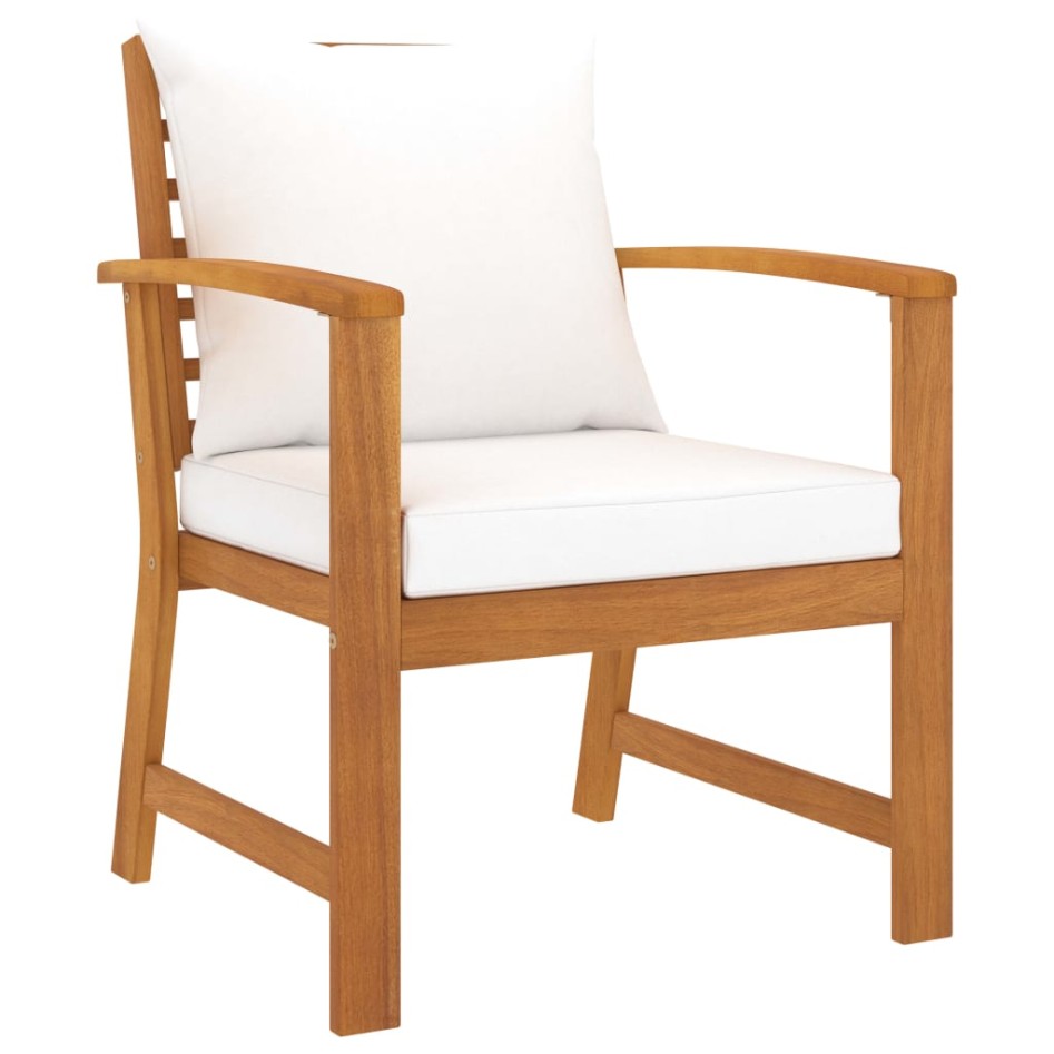 Muebles de jardín 5 pzas cojines madera maciza de