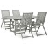 Juego de comedor para jardín 5 pzas madera maciza acacia