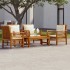 Juego de muebles jardín 5 pzas con cojines madera maciza