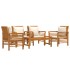 Juego de muebles jardín 5 pzas con cojines madera maciza