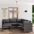Set de muebles de jardín 6 pzas y cojines ratán sintético
