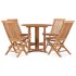 Set de comedor de jardín plegable 5 pzas madera maciza de