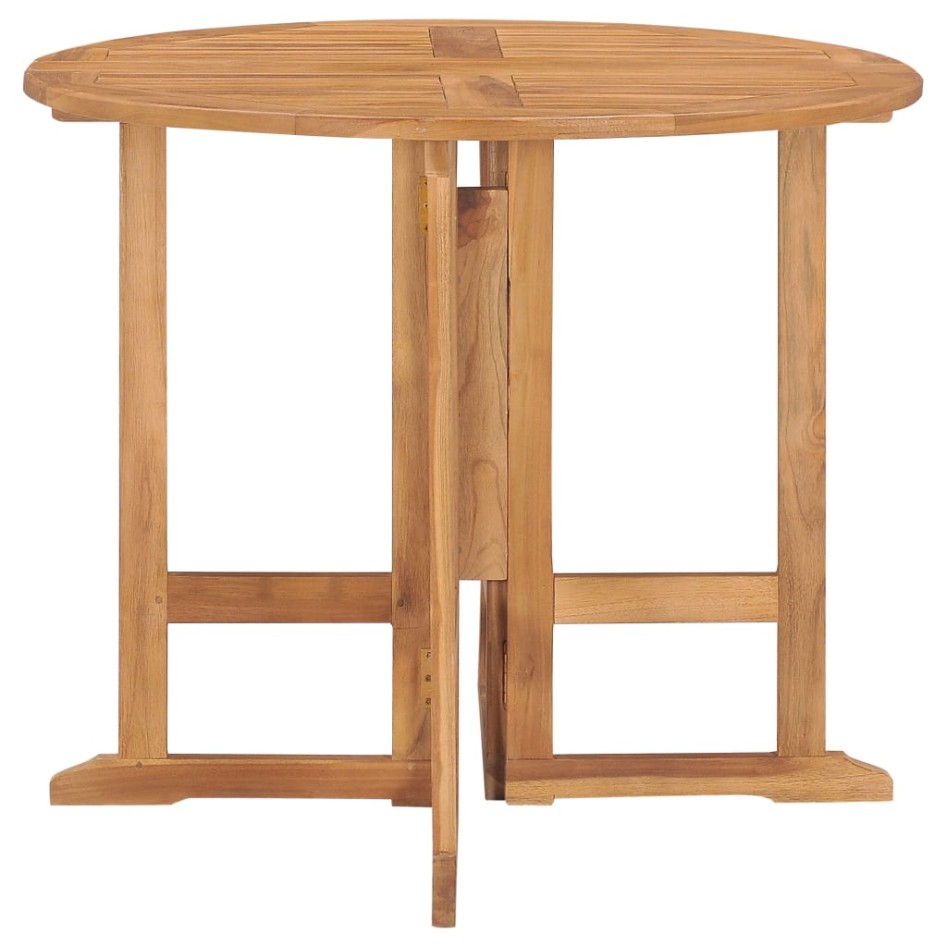 Set de comedor de jardín plegable 5 pzas madera maciza de
