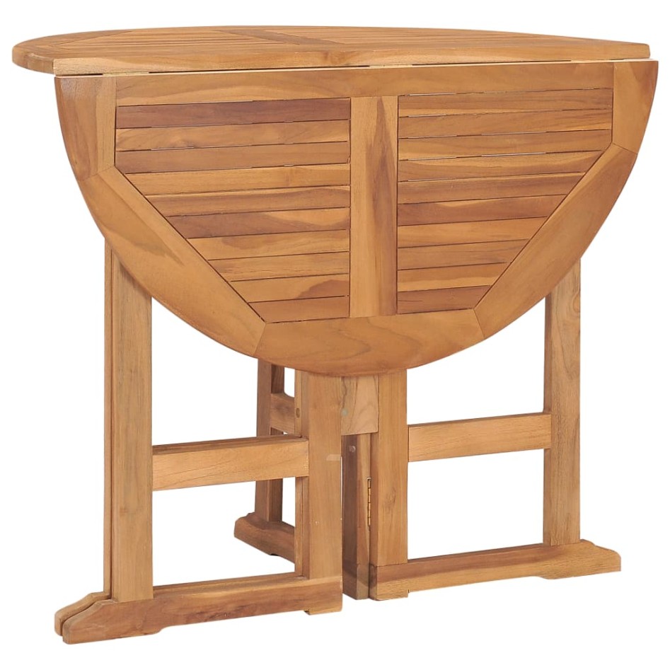 Set de comedor de jardín plegable 5 pzas madera maciza de