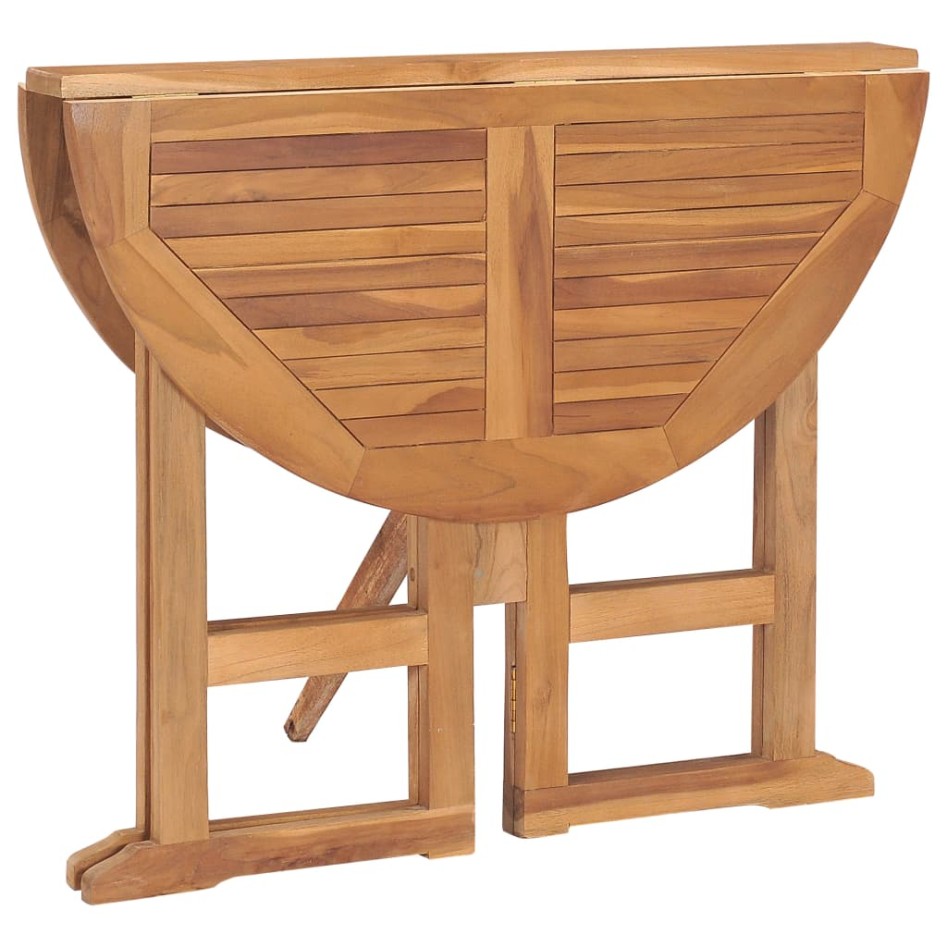 Set de comedor de jardín plegable 5 pzas madera maciza de
