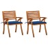 Sillas de comedor jardín con cojines 2 uds madera maciza