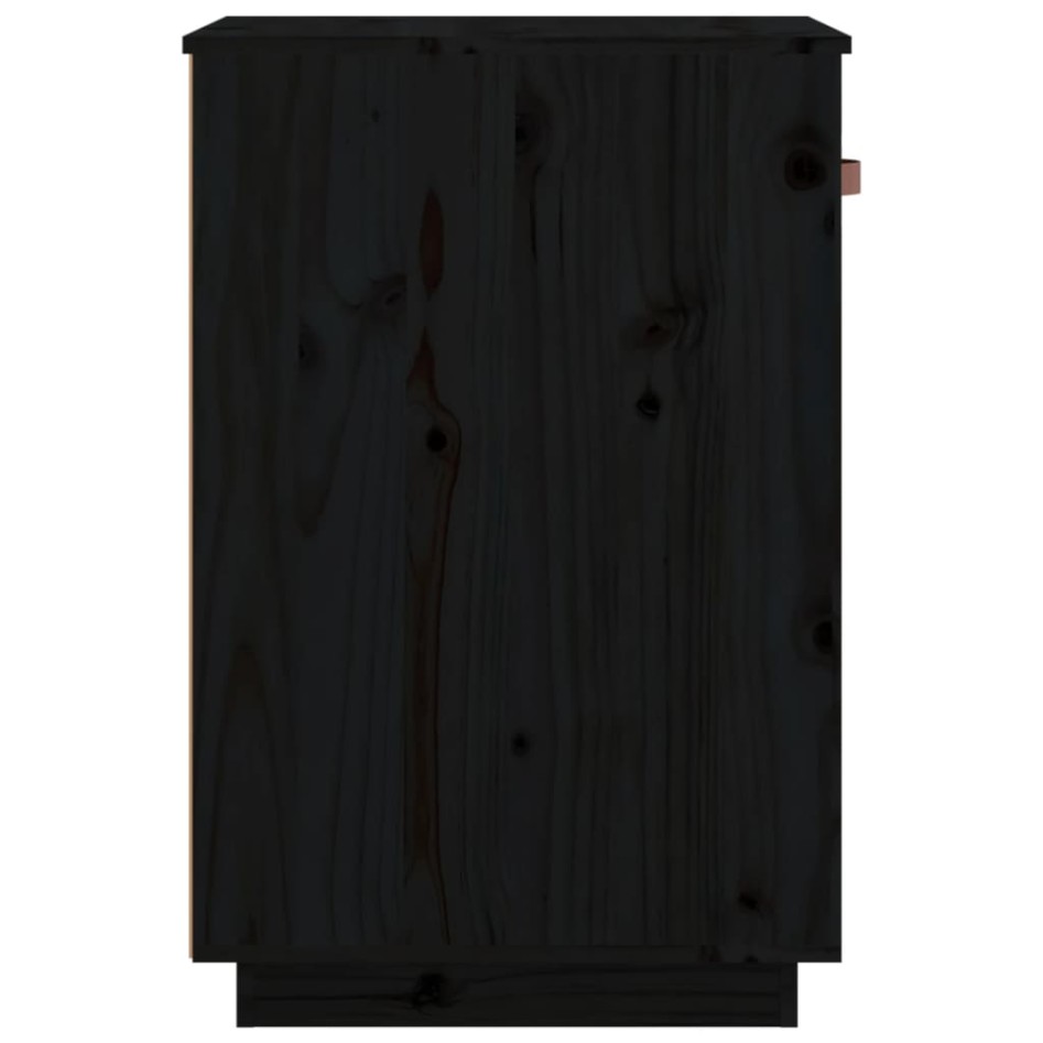 Armario de escritorio madera maciza de pino negro 40x50x75