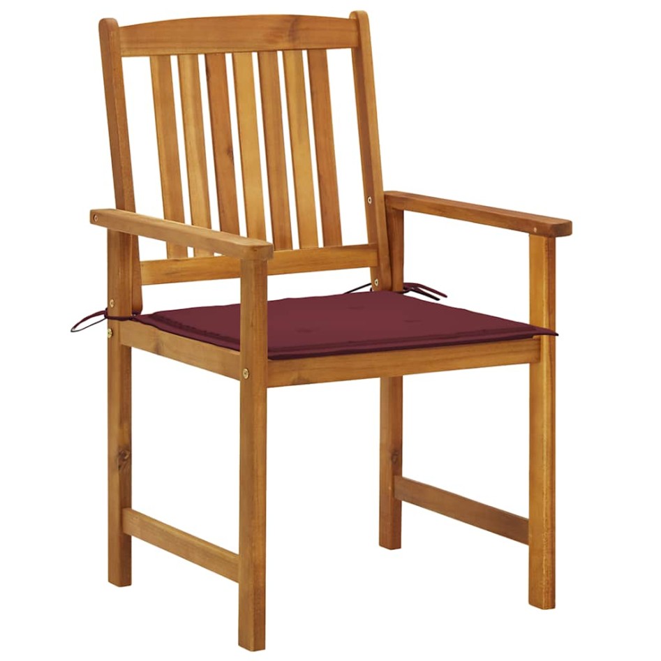 Sillas de jardín con cojines 2 unidades madera maciza de