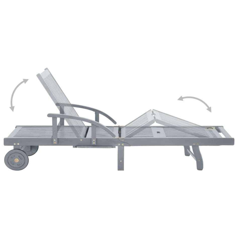 Tumbona de jardín con cojín madera maciza de