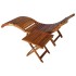 Tumbona de jardín con mesa y cojín madera maciza de