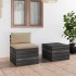 Muebles de jardín de palets 2 piezas cojines madera maciza