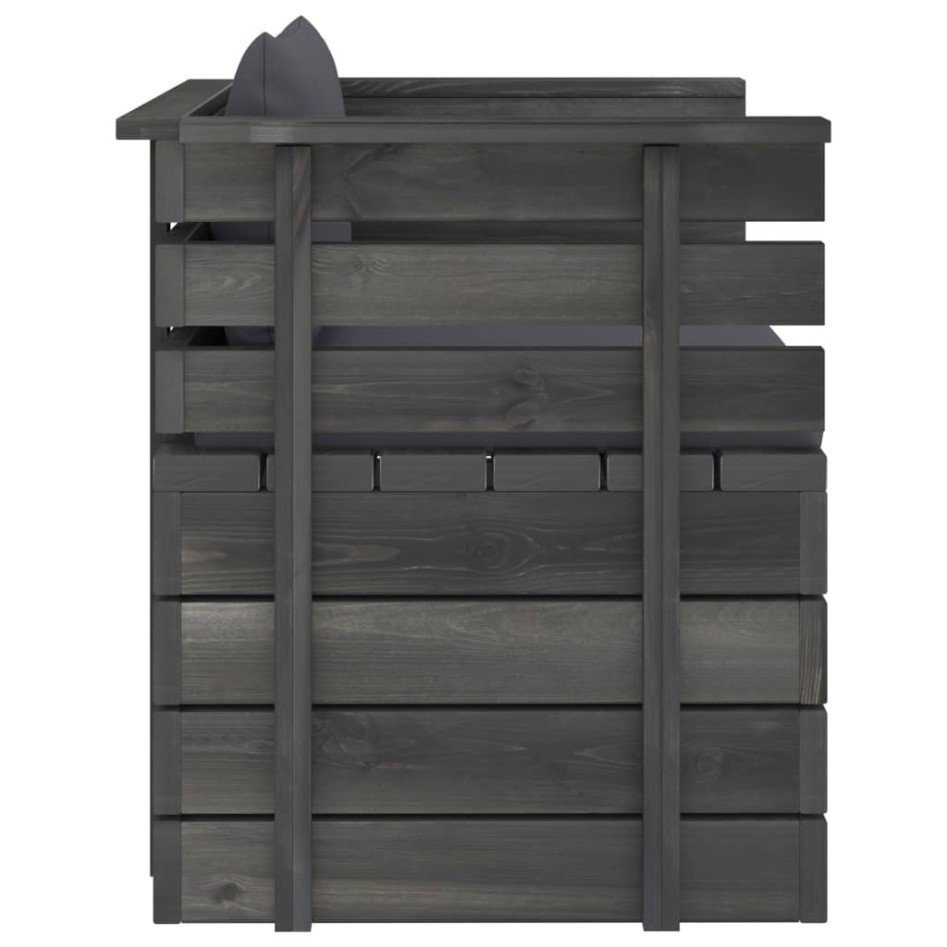 Sillón de jardín con cojines madera de