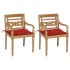 Sillas Batavia 2 uds teca maciza con cojines color