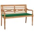 Banco Batavia madera maciza de teca con cojín verde 120