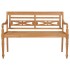 Banco Batavia madera maciza teca y cojín verde brillante 120