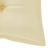 Banco Batavia de teca maciza con cojín blanco crema 120