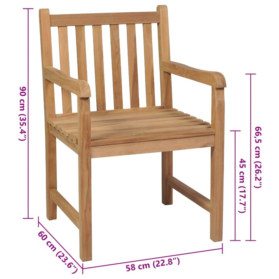 Sillas de jardín 2 uds cojines madera de teca gris