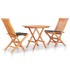 Set de bistró 3 pzas con cojines antracita madera maciza