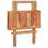 Set de bistró 3 pzas madera maciza de teca y cojines azul