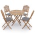 Set de comedor exterior plegable 5 piezas con cojines