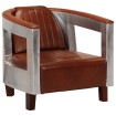 Sillon de aviador de cuero auténtico marrón
