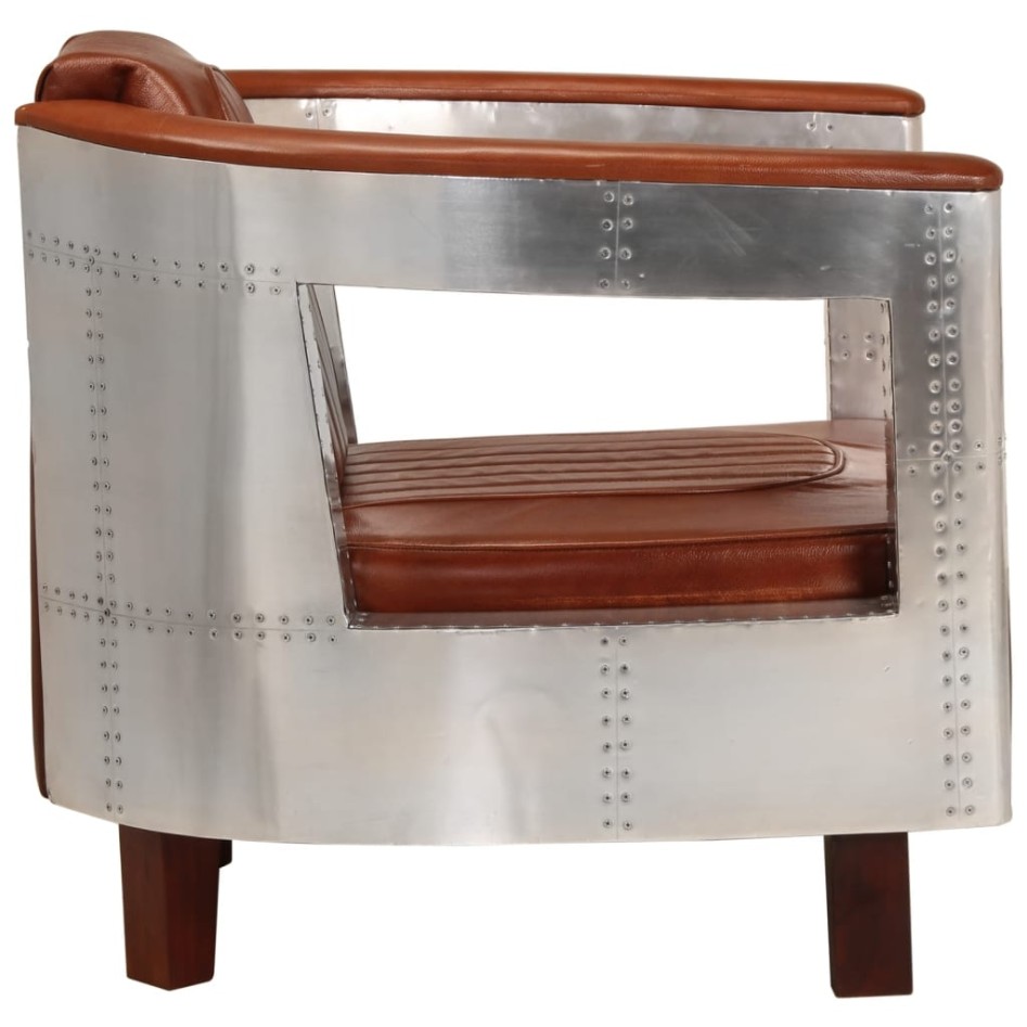 Sillon de aviador de cuero auténtico