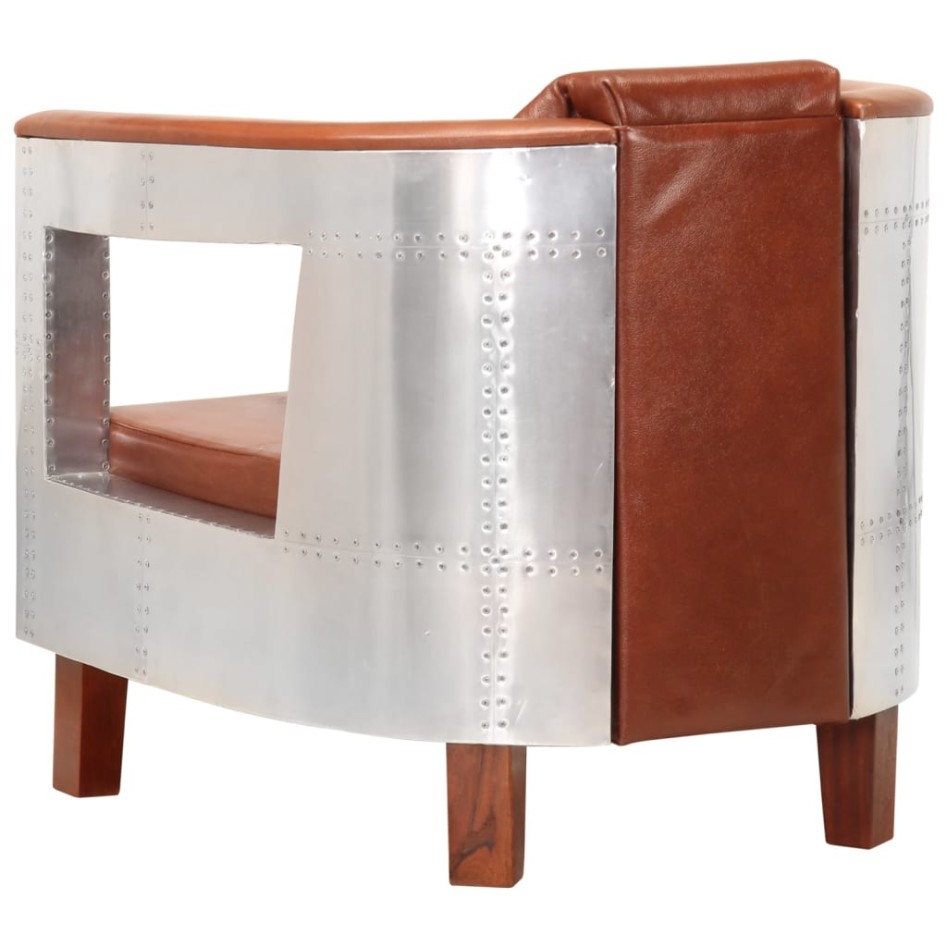 Sillon de aviador de cuero auténtico