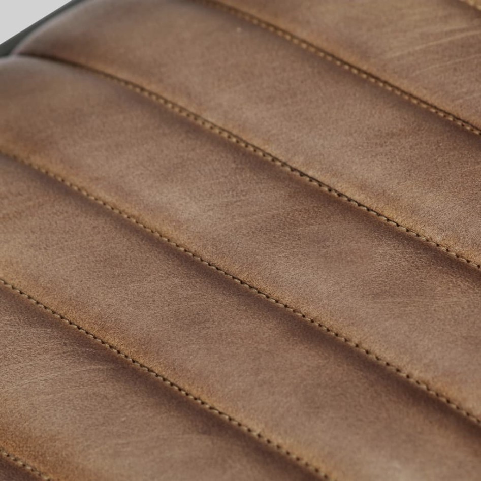 Silla mecedora de cuero auténtico marrón