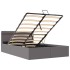 Cama canapé hidráulica con LED cuero sintético gris 120x200