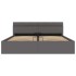 Cama canapé hidráulica con LED cuero sintético gris 160x200