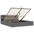 Cama canapé hidráulica con LED cuero sintético gris 160x200
