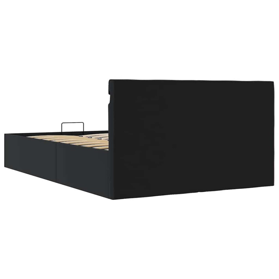 Cama hidráulica almacenaje LED sin colchón negro 120x200