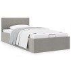 Cama hidráulica almacenaje sin colchón gris claro 100x200 cm