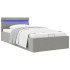 Cama hidráulica almacenaje sin colchón gris claro 90x200