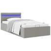 Cama hidráulica almacenaje sin colchón gris claro 90x200 cm