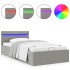 Cama hidráulica almacenaje sin colchón gris claro 90x200