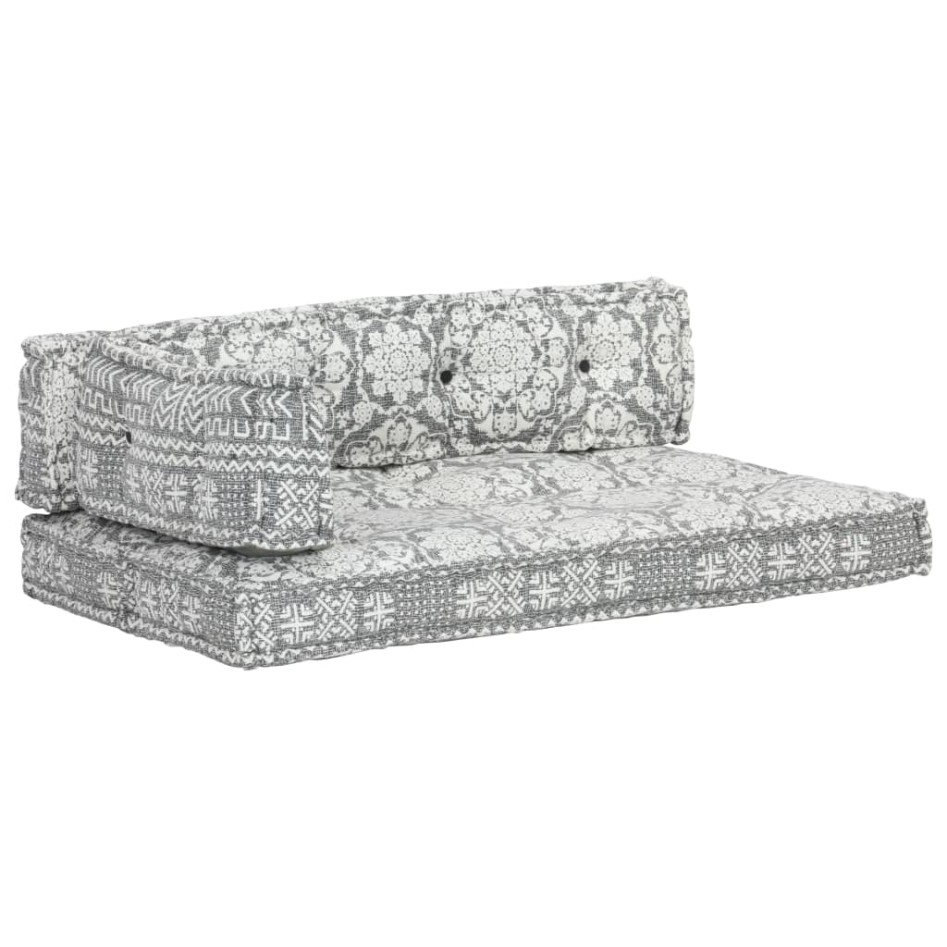 Cojín para sofá de palés patchwork tela gris