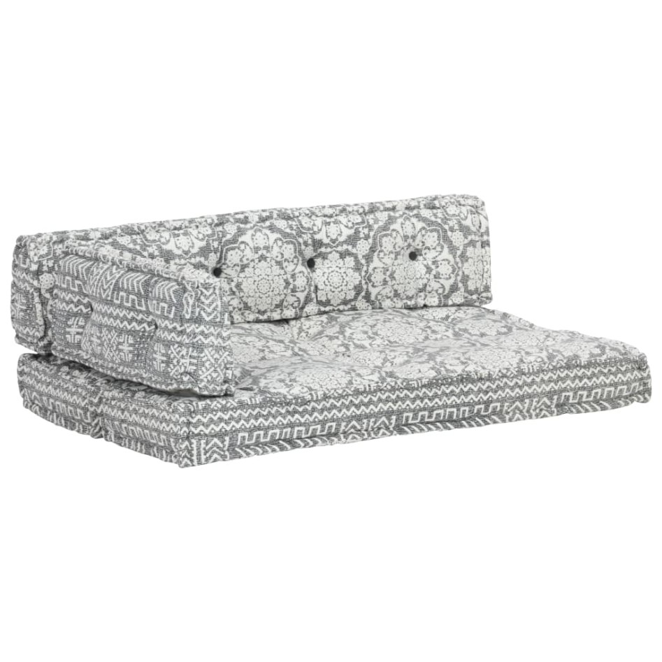 Cojín para sofá de palés patchwork tela gris