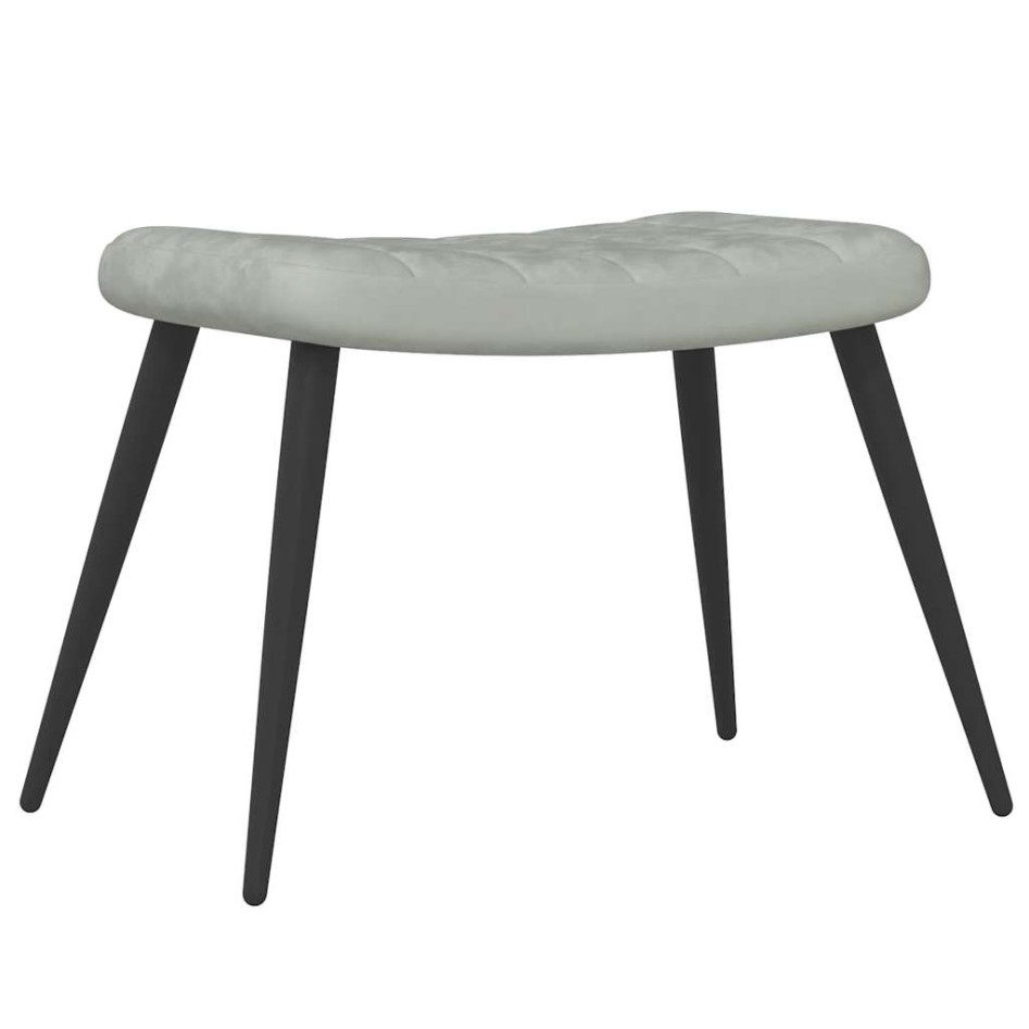 Sillón de relax con taburete de terciopelo gris