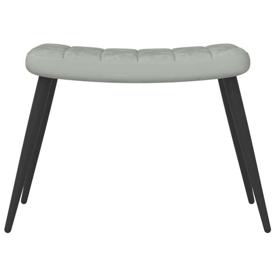 Sillón de relax con taburete de terciopelo gris