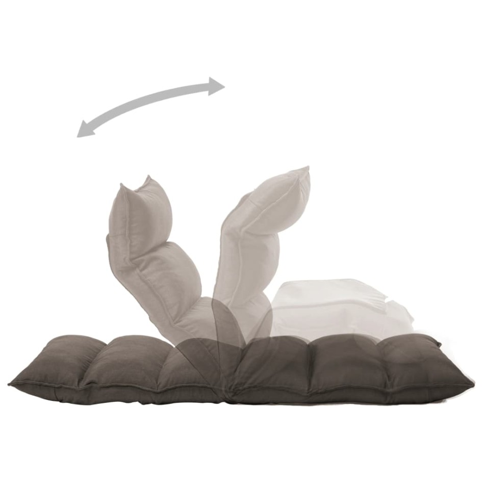 Tumbona de suelo plegable de tela gris