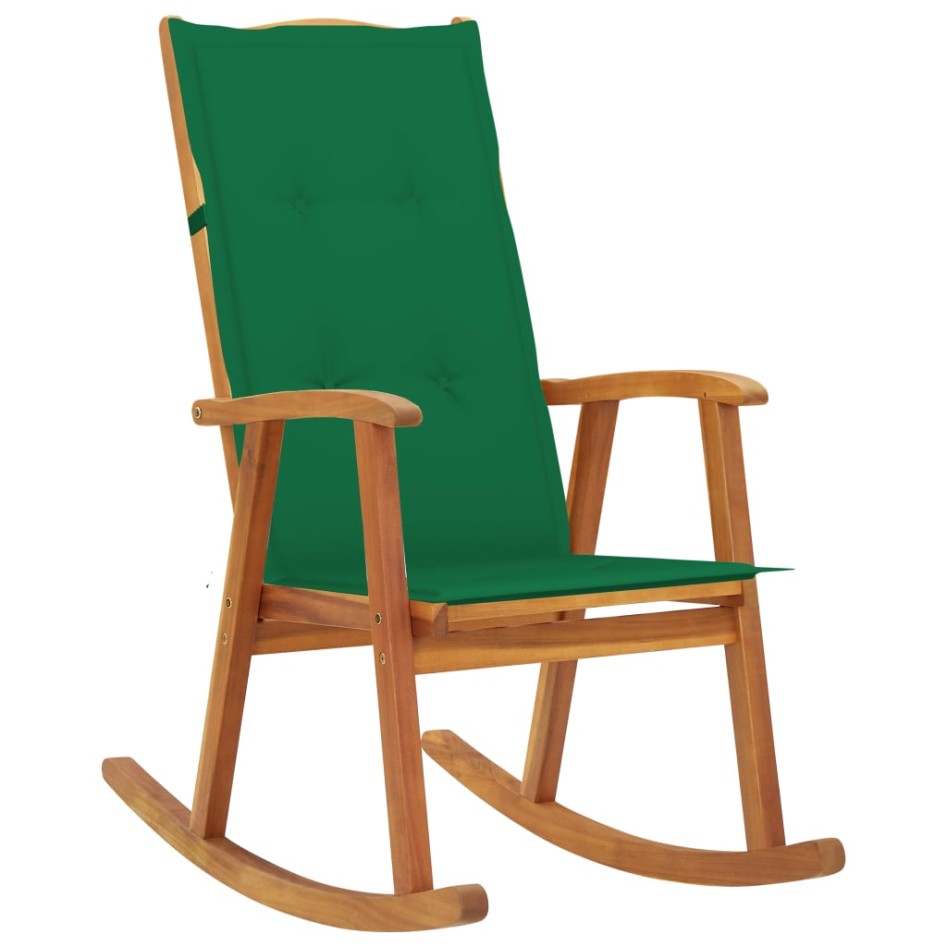 Silla mecedora con cojines madera maciza de