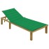 Tumbona con cojín verde madera de pino