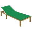 Tumbona con cojín verde madera de pino impregnada